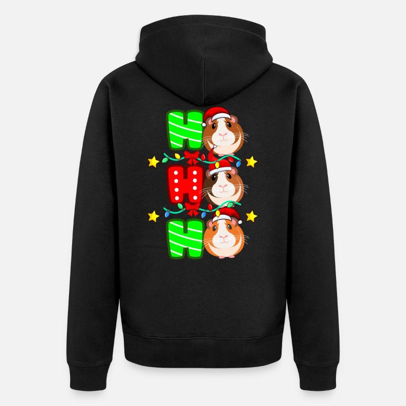 Cochon d'Inde Noël - Veste à capuche bio Premium Unisexe - noir