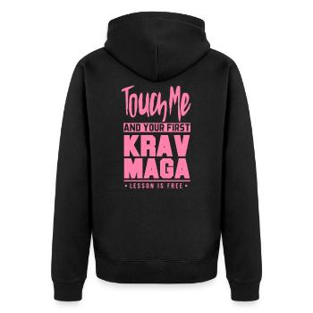 Défense des arts martiaux maman combattant du Krav Maga - Veste à capuche bio Premium Unisexe - noir - Dos - Nico (187cm)
