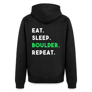MANGER RÉPÉTITION BOULDER SLEEP - Veste à capuche bio Premium Unisexe - noir - Dos - Nico (187cm)