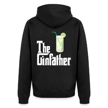 The Ginfather Gin and Tonic - Unisex Premium Organic Zip Hoodie - black - Back - Nico (187cm)