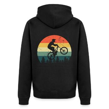 CHEMISE DE VÉLO DE MONTAGNE VTT VÉLO DE MONTAGNE - Veste à capuche bio Premium Unisexe - noir - Dos - Nico (187cm)