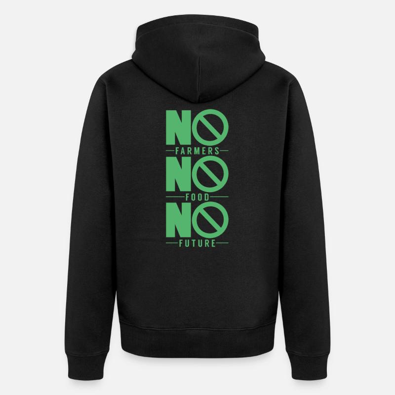 Bauernprotest - Unisex Premium Bio Zip Hoodie - Schwarz