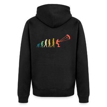 Kitesurfer Evolution Kite Kitesurfing - Unisex Premium Bio Zip Hoodie - Schwarz - Hinten - Nico (187cm)