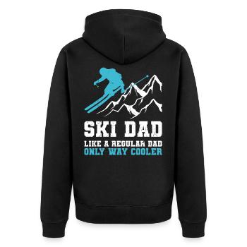 Ski dad shirt skier skiing - Unisex Premium Organic Zip Hoodie - black - Back - Nico (187cm)