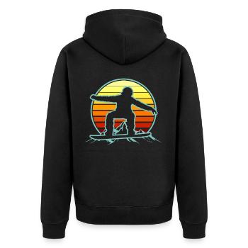 Snowboarden Snowboard Snowboarder Geschenkideen - Unisex Premium Bio Zip Hoodie - Schwarz - Hinten - Nico (187cm)