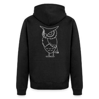 Owl bird gift forest animal night owl owl owl - Unisex Premium Organic Zip Hoodie - black - Back - Nico (187cm)