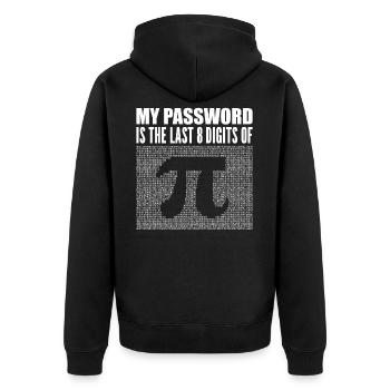 Computer Geschenkidee Nerd - Unisex Premium Bio Zip Hoodie - Schwarz - Hinten - Nico (187cm)