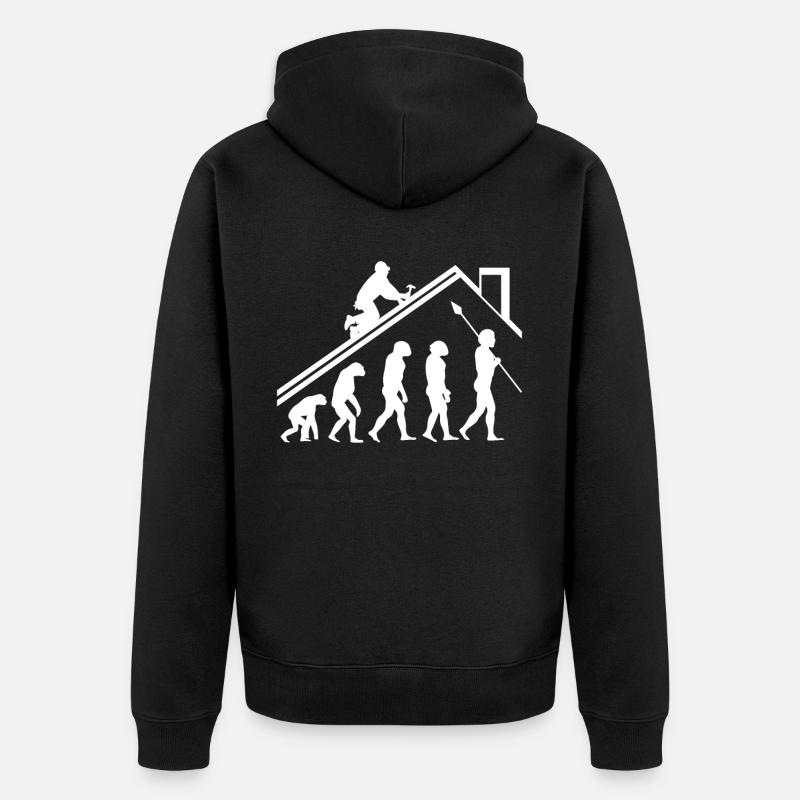 Roofer evolution gift - Unisex Premium Organic Zip Hoodie - black