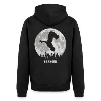Parkour freerunning parkour runner idée cadeau - Veste à capuche bio Premium Unisexe - noir - Dos - Nico (187cm)