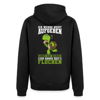 Laufen Ich Werde Nicht Aufgeben Läufer Schildkröte - Unisex Premium Bio Zip Hoodie - Schwarz - Hinten - Nico (187cm)