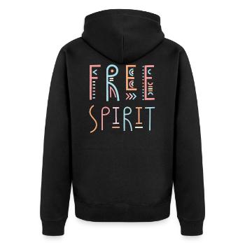 Tenue de Goa - psytrance, psychédélique, festival - Veste à capuche bio Premium Unisexe - noir - Dos - Nico (187cm)