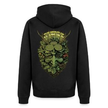 The Spirit of Nature II - Unisex Premium Bio Zip Hoodie - Schwarz - Hinten - Nico (187cm)