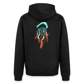 Méduse mer vie marine cadeau animal sous l'eau - Veste à capuche bio Premium Unisexe - noir - Dos - Nico (187cm)