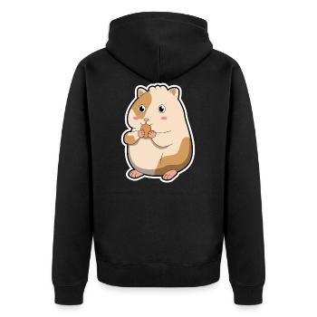 Hamster rongeur animal de compagnie cadeau animal mignon - Veste à capuche bio Premium Unisexe - noir - Dos - Nico (187cm)