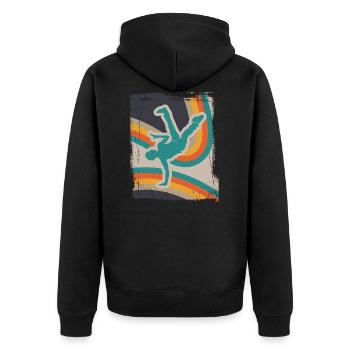 Breakdancing - Unisex Premium Organic Zip Hoodie - black - Back - Nico (187cm)