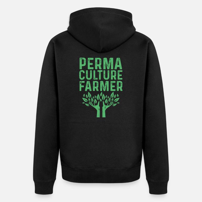 Permaculture Jardinier - Veste à capuche bio Premium Unisexe - noir