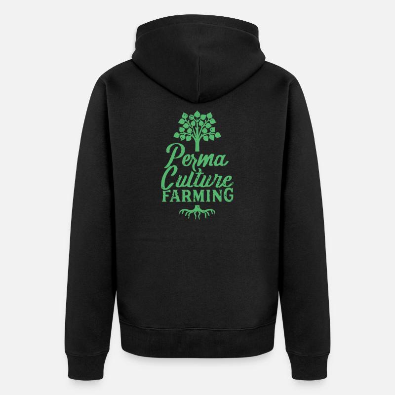 Permacultures - Veste à capuche bio Premium Unisexe - noir