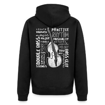 Double bass double bass player gift typography - Unisex Premium Organic Zip Hoodie - black - Back - Nico (187cm)