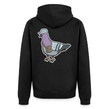 Pigeon oiseau cadeau pigeon animal pigeon amateur - Veste à capuche bio Premium Unisexe - noir - Dos - Nico (187cm)