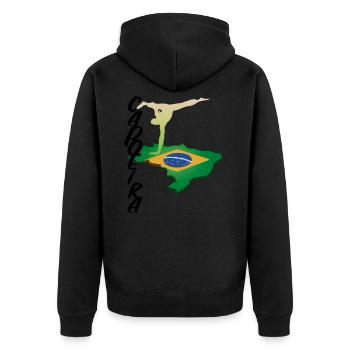 Capoeira Brésil Arts Martiaux Fitness - Veste à capuche bio Premium Unisexe - noir - Dos - Nico (187cm)