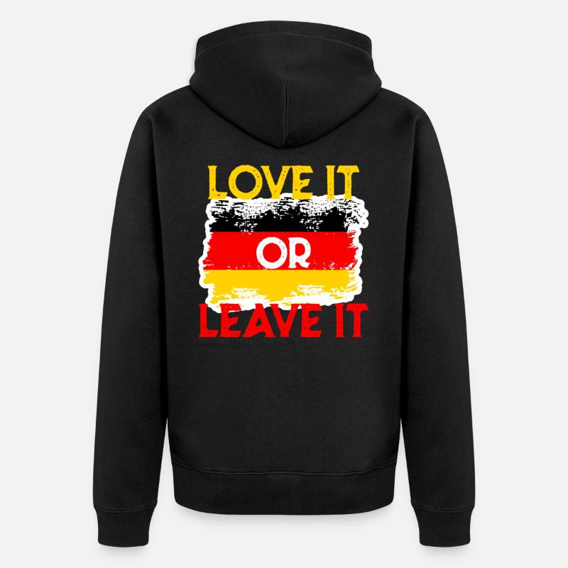 Drapeau Allemagne fierté allemande - Veste à capuche bio Premium Unisexe - noir