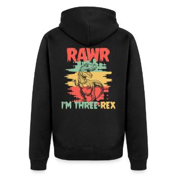Rawr Tyrannosaurus Rex dinosaure T-rex - Veste à capuche bio Premium Unisexe - noir - Dos - Nico (187cm)