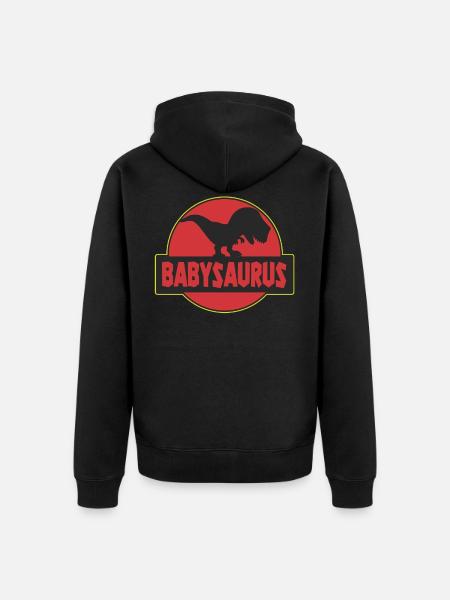 Babysaurus Dinosaurier Trex Dino - Unisex Premium Bio Zip Hoodie - Schwarz