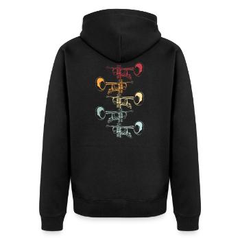 Trumpet Gift Orchestra Instrument Music Band - Unisex Premium Organic Zip Hoodie - black - Back - Nico (187cm)
