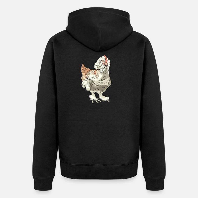 Éleveurs d'oeufs de poule - Veste à capuche bio Premium Unisexe - noir