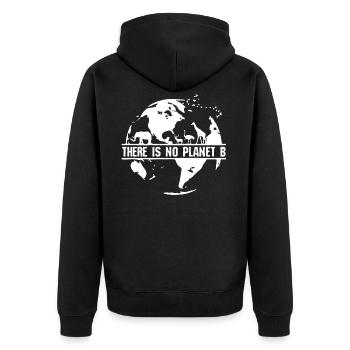 Earth Day environmental protection organic t-shirt sweater - Unisex Premium Organic Zip Hoodie - black - Back - Nico (187cm)