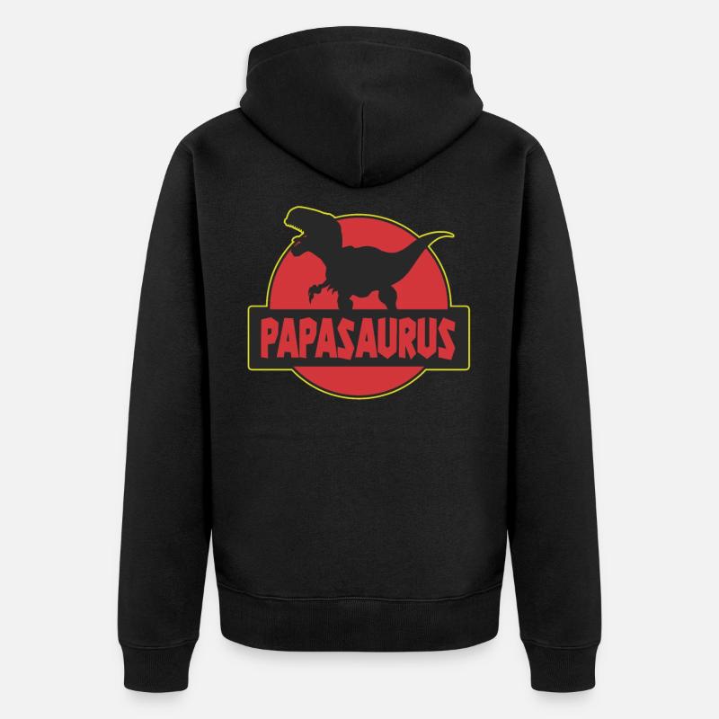 Papasaurus père dinosaure T-Rex - Veste à capuche bio Premium Unisexe - noir