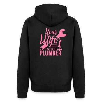 Plombier équipe plomberie plombier plombier - Veste à capuche bio Premium Unisexe - noir - Dos - Nico (187cm)