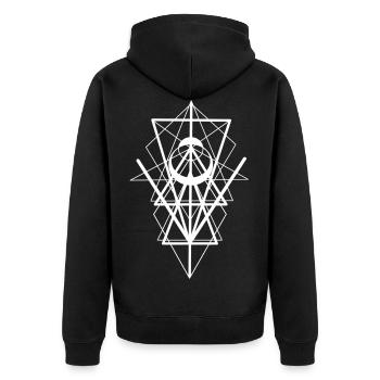 Cage of the 7 Demons - Unisex Premium Organic Zip Hoodie - black - Back - Nico (187cm)
