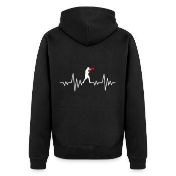 Cadeau de boxeur de boxe de battement de coeur - Veste à capuche bio Premium Unisexe - noir - Dos - Nico (187cm)