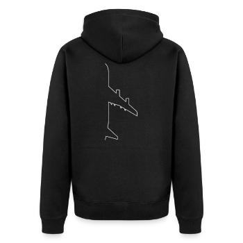 Pilot plane fly gift glider flight - Unisex Premium Organic Zip Hoodie - black - Back - Nico (187cm)
