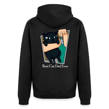 Meilleur père papa chat dans la conception de chat du monde - Veste à capuche bio Premium Unisexe - noir - Dos - Nico (187cm)