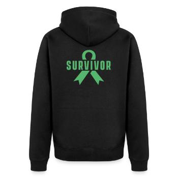 Tumor Hope Victoire du survivant du cancer du sein - Veste à capuche bio Premium Unisexe - noir - Dos - Nico (187cm)