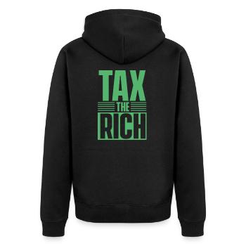 Taxer les riches - Veste à capuche bio Premium Unisexe - noir - Dos - Nico (187cm)