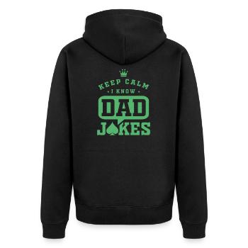 Papa blague papa blague drôle blague papa - Veste à capuche bio Premium Unisexe - noir - Dos - Nico (187cm)