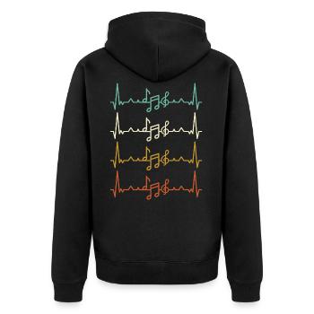 Impulsion ECG de battement de coeur de musique - Veste à capuche bio Premium Unisexe - noir - Dos - Nico (187cm)