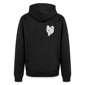 Vache dans la poche de poitrine - Veste à capuche bio Premium Unisexe - noir - Dos - Nico (187cm)