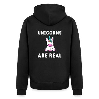 Licorne - les licornes sont réelles - Veste à capuche bio Premium Unisexe - noir - Dos - Nico (187cm)