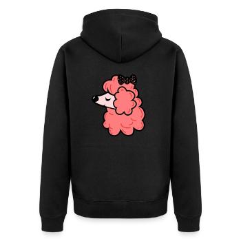 Caniche avec un arc - Veste à capuche bio Premium Unisexe - noir - Dos - Nico (187cm)