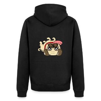 Carlin de chien - Veste à capuche bio Premium Unisexe - noir - Dos - Nico (187cm)