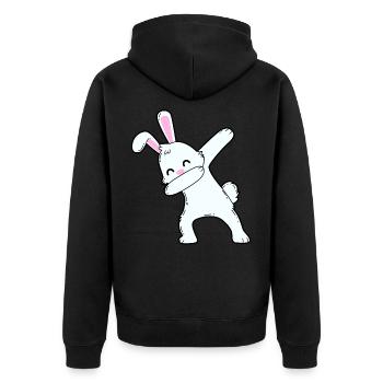 Tamponner le lapin - Veste à capuche bio Premium Unisexe - noir - Dos - Nico (187cm)