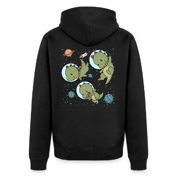 Dinosaure spatial - Veste à capuche bio Premium Unisexe - noir - Dos - Nico (187cm)