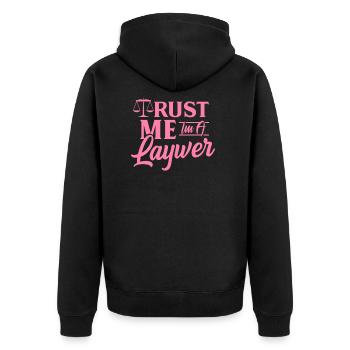 Attorney at law - Unisex Premium Organic Zip Hoodie - black - Back - Nico (187cm)