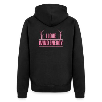 Windmill windmill wind power wind energy power - Unisex Premium Organic Zip Hoodie - black - Back - Nico (187cm)