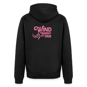 Power windmill wind energy wind wheel wind power - Unisex Premium Organic Zip Hoodie - black - Back - Nico (187cm)