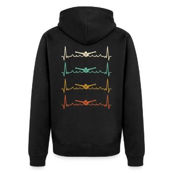 Lustiger Schwimmer Spruch - Schwimmen - Unisex Premium Bio Zip Hoodie - Schwarz - Hinten - Nico (187cm)